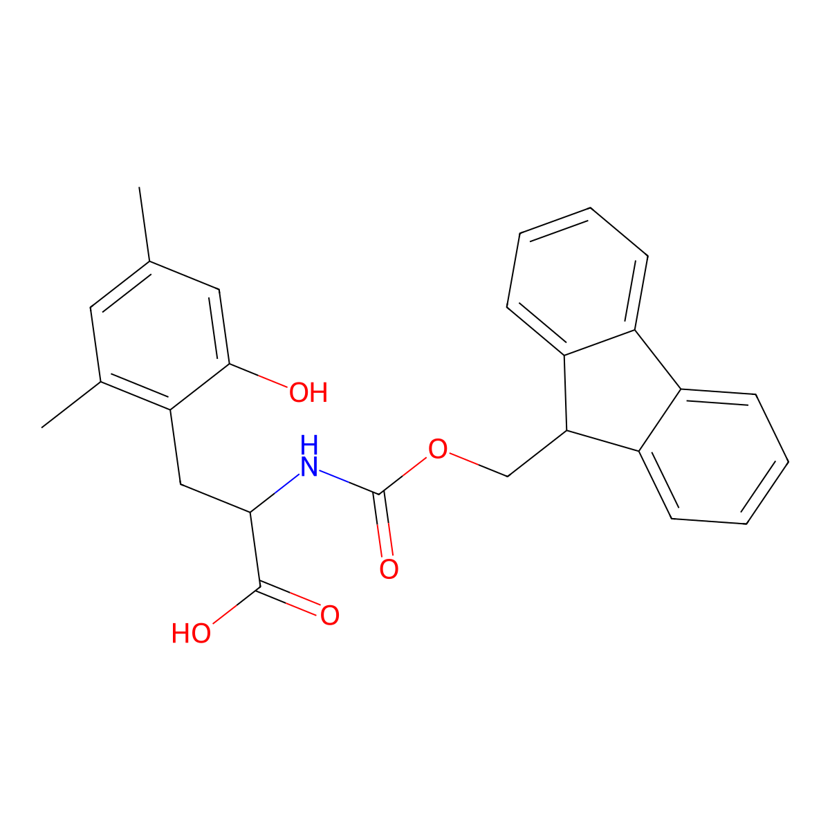 2-({[(9H-fluoren-9-yl)methoxy]carbonyl}amino)-3-(2-hydroxy-4,6-dimethylphenyl)propanoic acid molecular structure, CAS 1379845-89-2