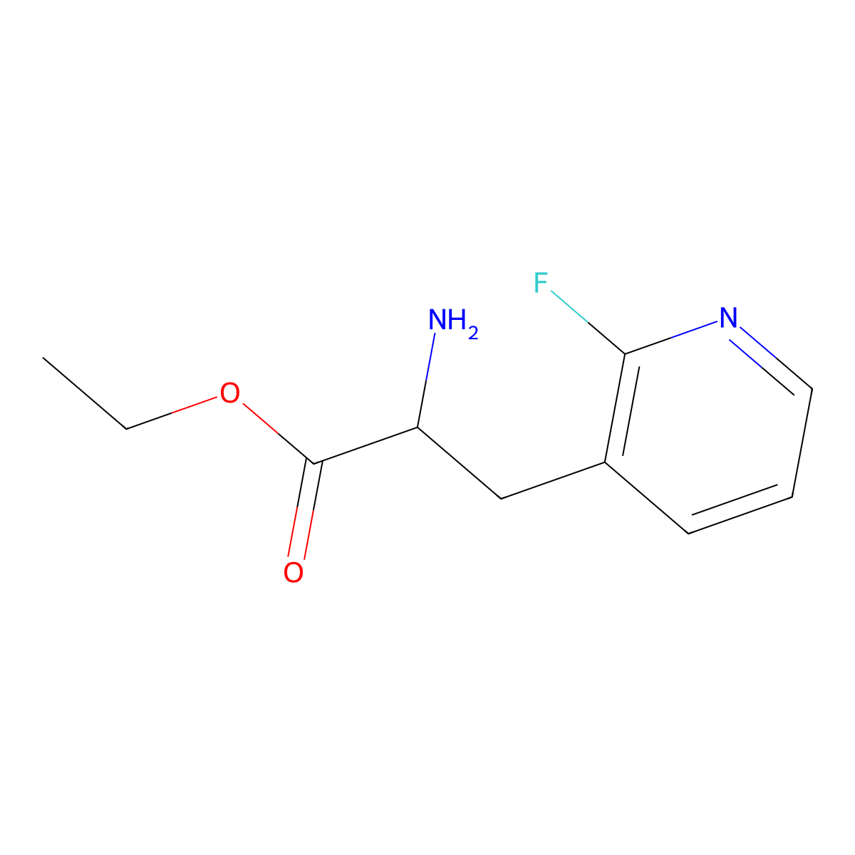 Ethyl 2-amino-3-(2-fluoropyridin-3-yl)propanoate molecular structure, CAS 1379856-26-4