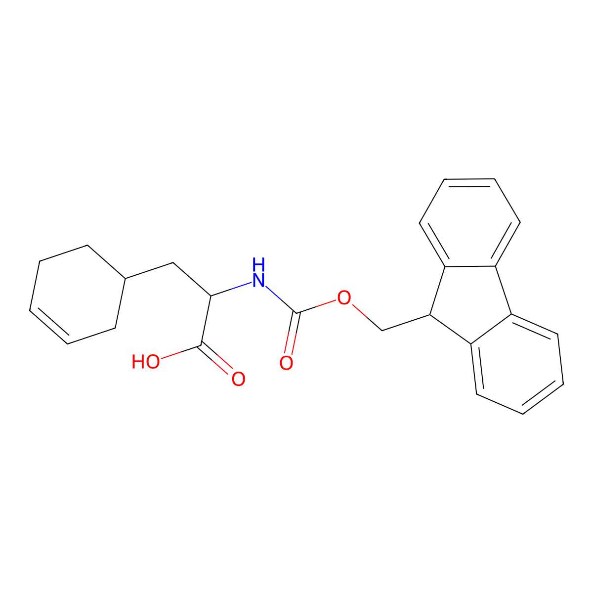 2-((((9H-Fluoren-9-yl)methoxy)carbonyl)amino)-3-(cyclohex-3-en-1-yl)propanoic acid molecular structure, CAS 1379856-64-0