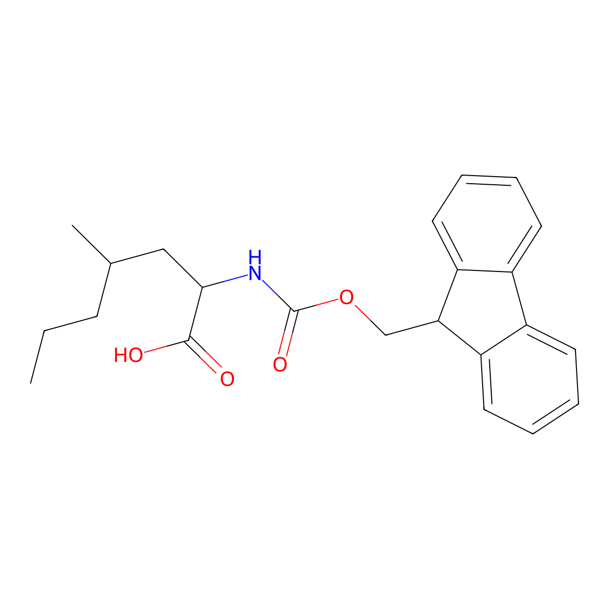 2-({[(9H-fluoren-9-yl)methoxy]carbonyl}amino)-4-methylheptanoic acid molecular structure, CAS 1379859-50-3