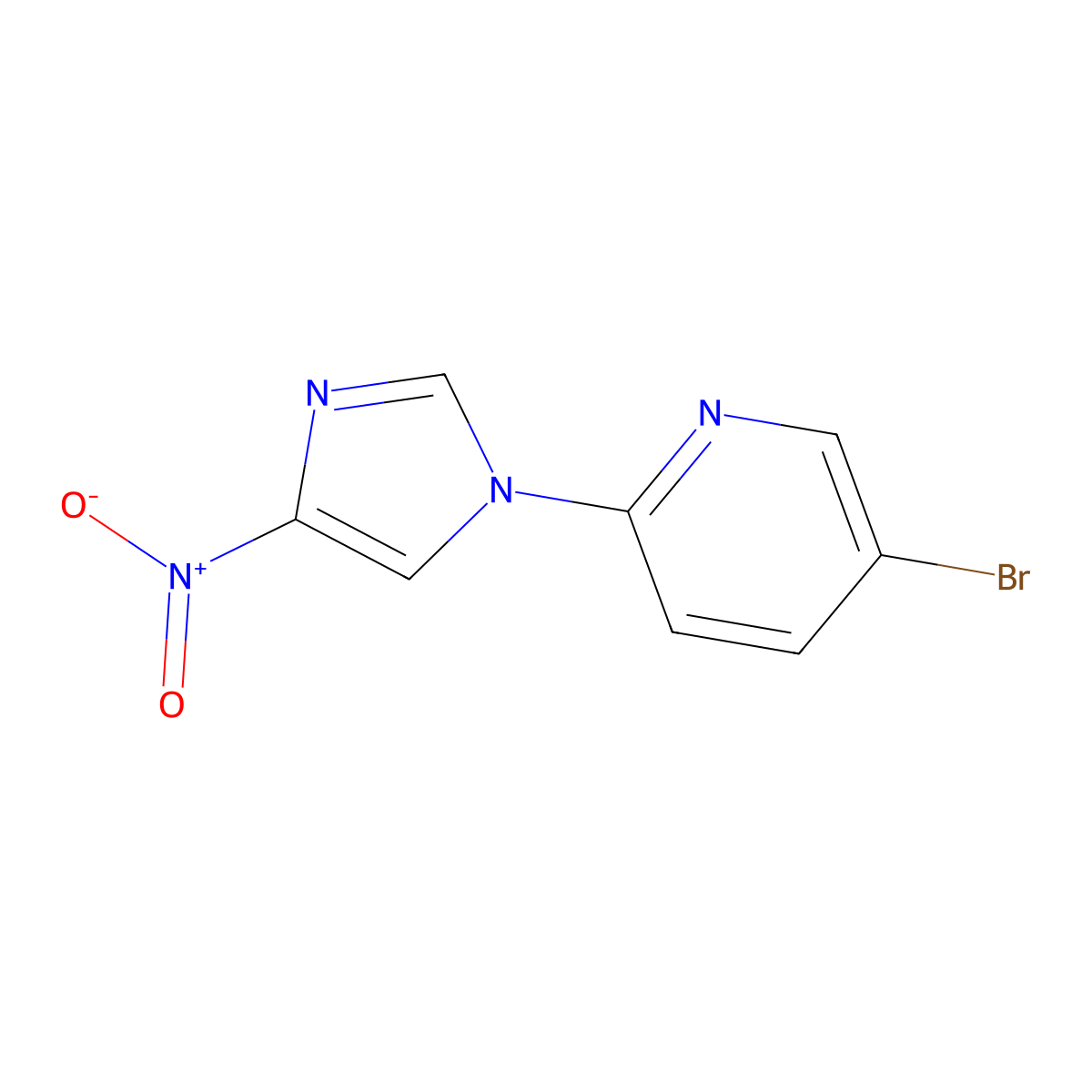 5-bromo-2-(4-nitro-1H-imidazol-1-yl)pyridine molecular structure, CAS 137986-63-1