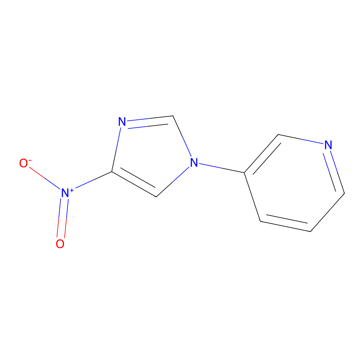3-(4-nitro-1H-imidazol-1-yl)pyridine molecular structure, CAS 137986-65-3