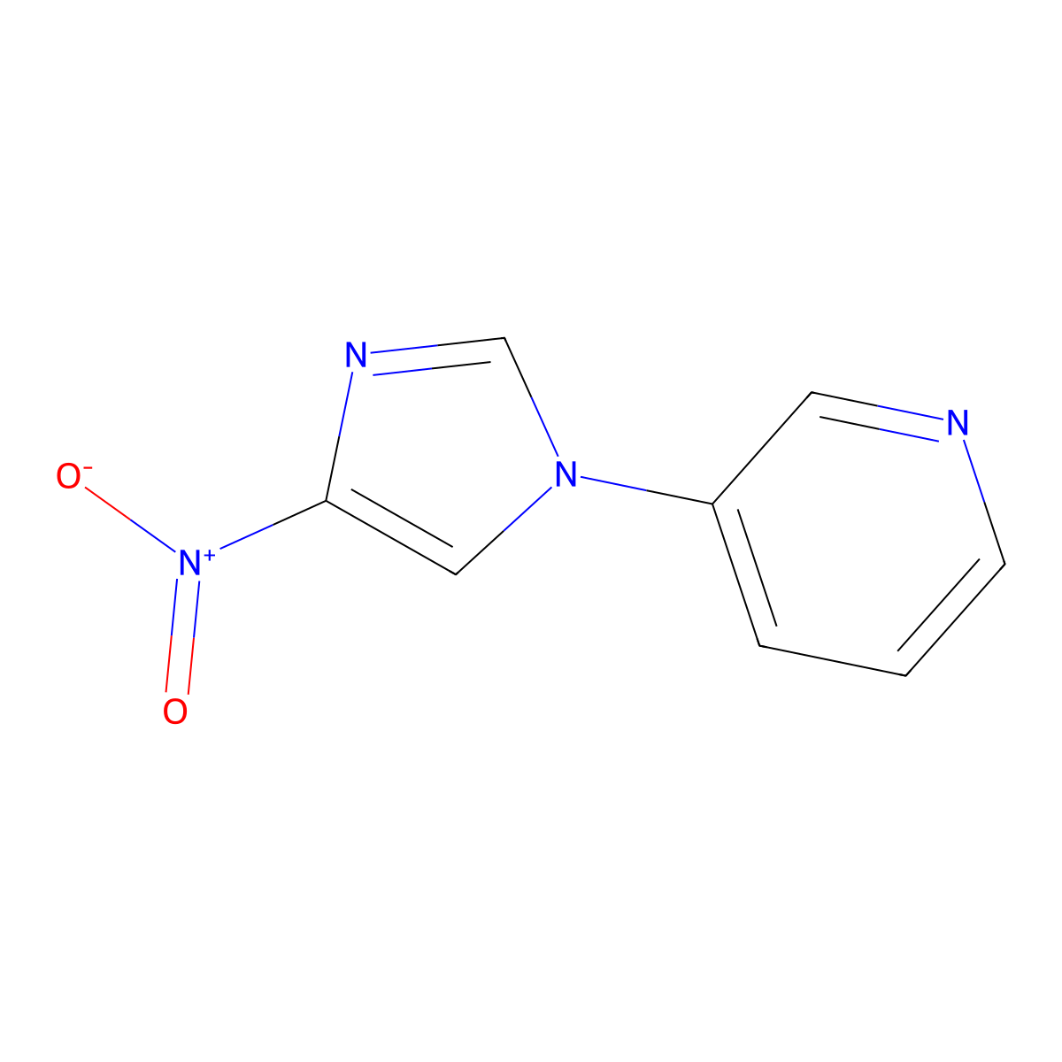 3-(4-nitro-1H-imidazol-1-yl)pyridine molecular structure, CAS 137986-65-3