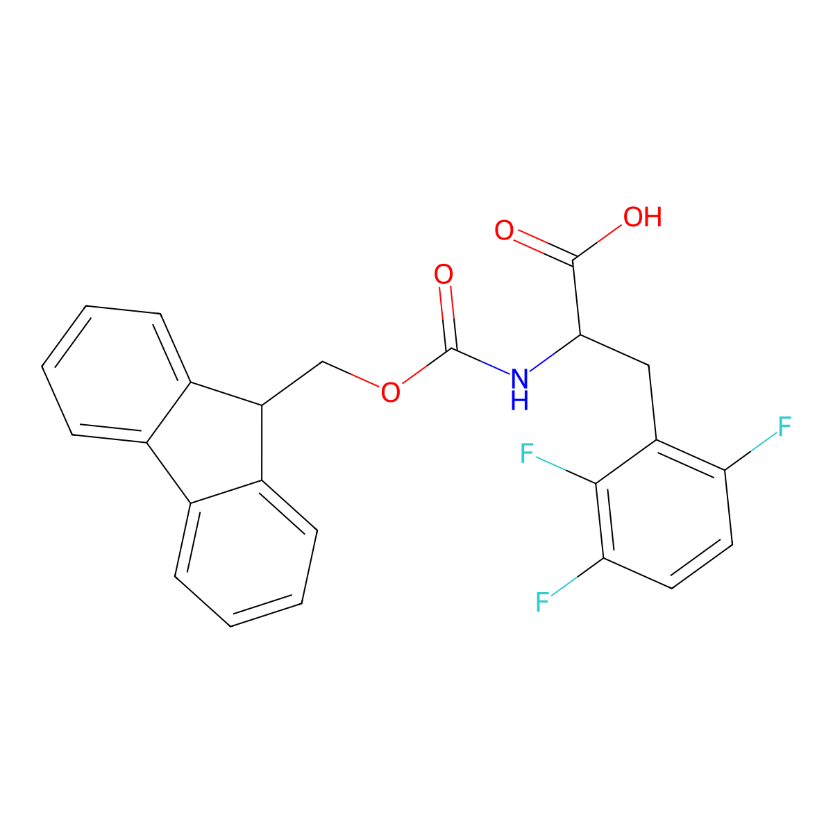 2-({[(9H-fluoren-9-yl)methoxy]carbonyl}amino)-3-(2,3,6-trifluorophenyl)propanoic acid molecular structure, CAS 1379860-26-0