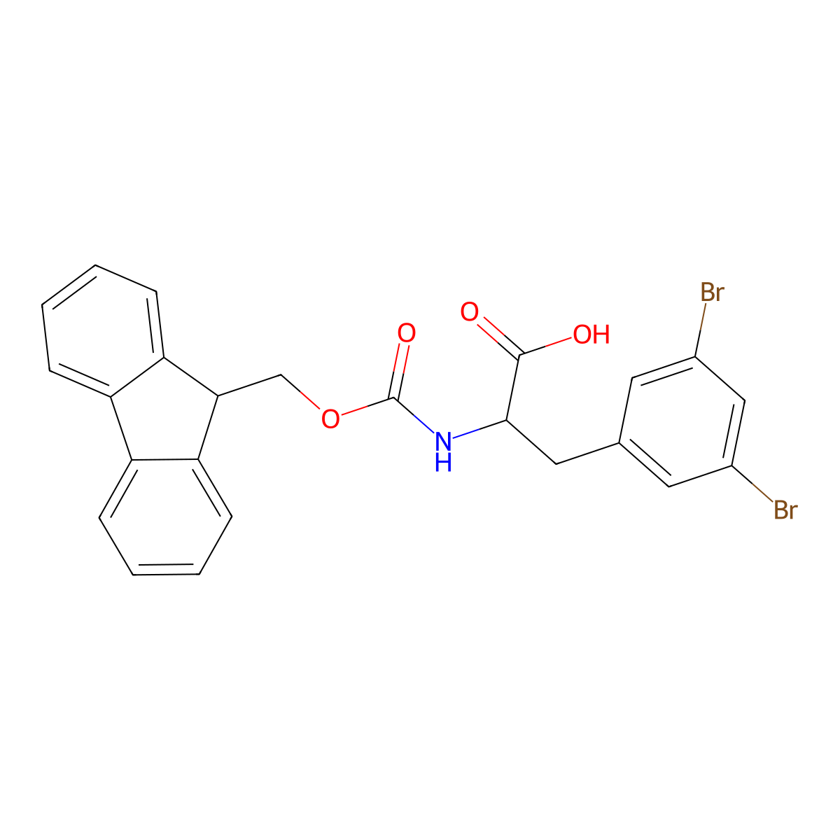 3-(3,5-dibromophenyl)-2-({[(9H-fluoren-9-yl)methoxy]carbonyl}amino)propanoic acid molecular structure, CAS 1379860-95-3