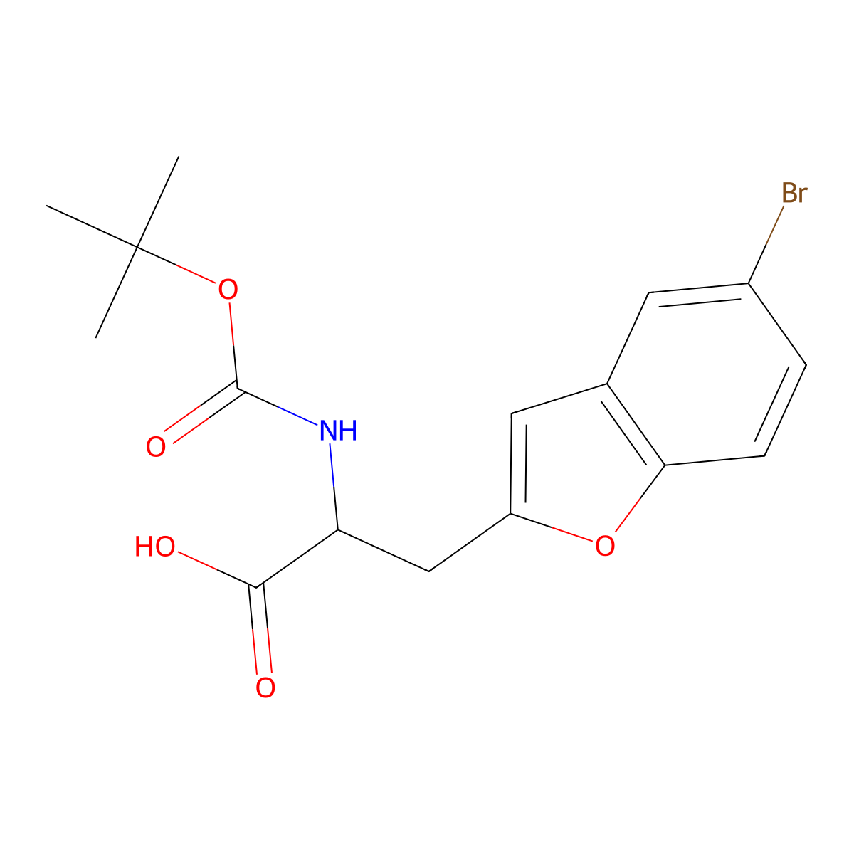 3-(5-Bromo-1-benzofuran-2-yl)-2-{[(tert-butoxy)carbonyl]amino}propanoic acid molecular structure, CAS 1379863-12-3