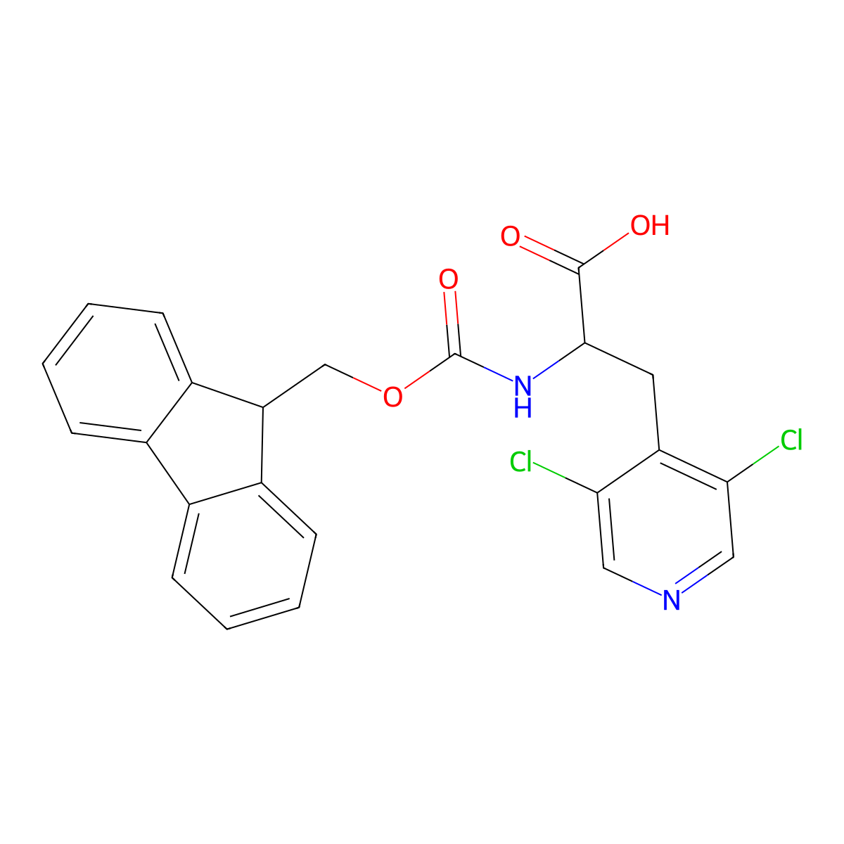 3-(3,5-dichloropyridin-4-yl)-2-({[(9H-fluoren-9-yl)methoxy]carbonyl}amino)propanoic acid molecular structure, CAS 1379864-39-7