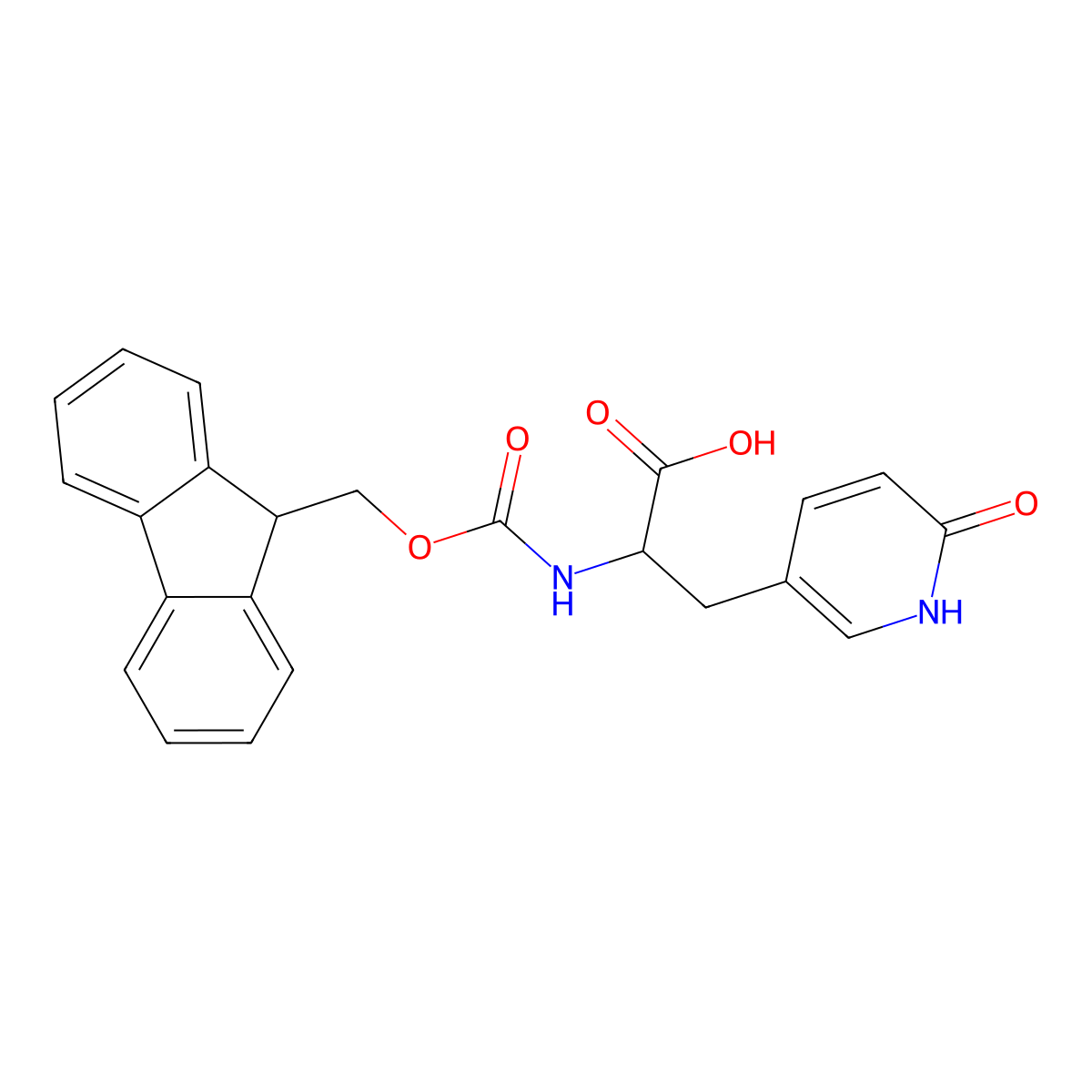 2-({[(9H-fluoren-9-yl)methoxy]carbonyl}amino)-3-(6-hydroxypyridin-3-yl)propanoic acid molecular structure, CAS 1379864-92-2