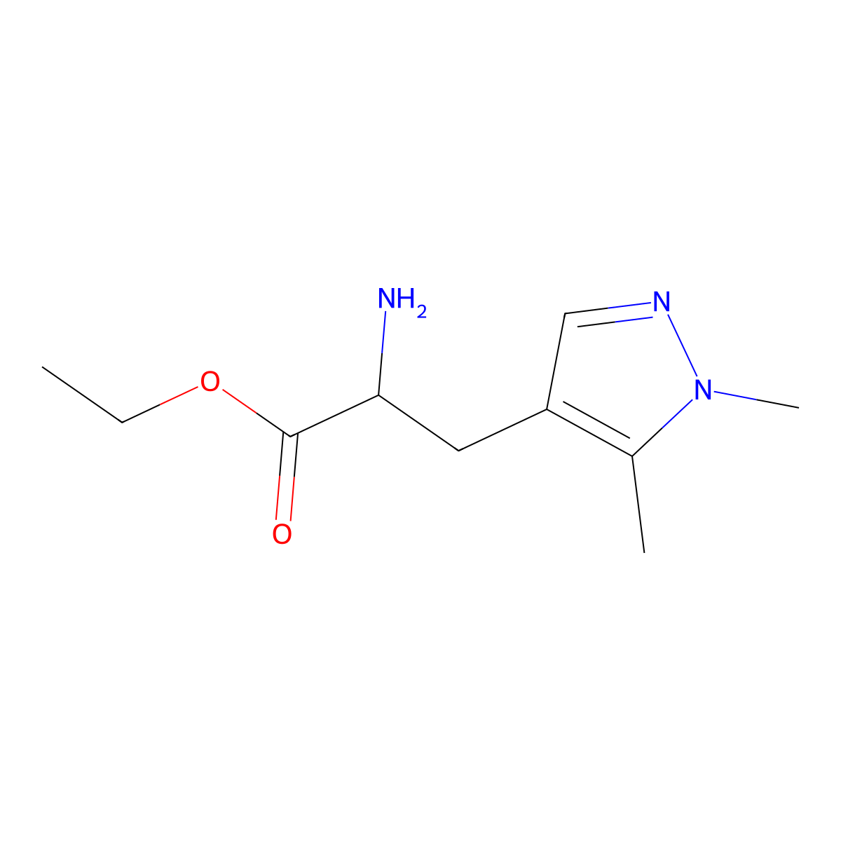 ethyl 2-amino-3-(1,5-dimethyl-1H-pyrazol-4-yl)propanoate molecular structure, CAS 1379864-94-4