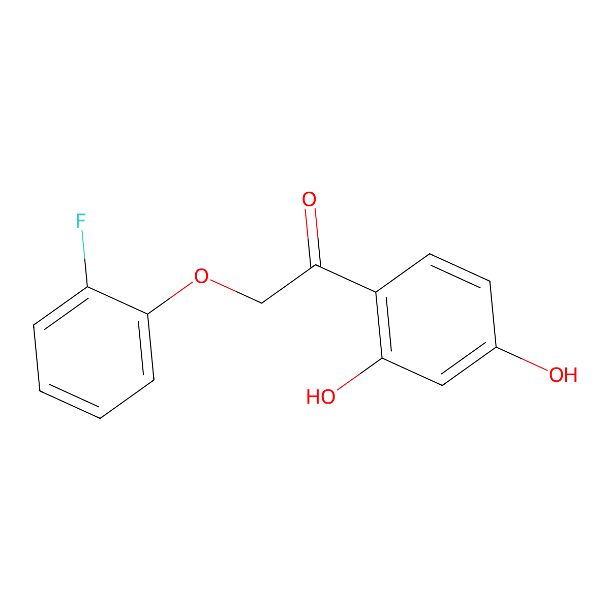 Ethanone, 1-(2,4-dihydroxyphenyl)-2-(2-fluorophenoxy)- molecular structure, CAS 137987-82-7