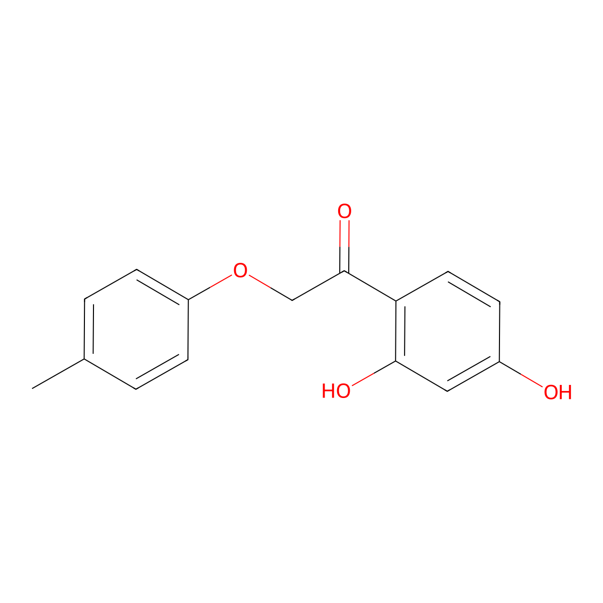 Ethanone, 1-(2,4-dihydroxyphenyl)-2-(4-methylphenoxy)- molecular structure, CAS 137987-84-9