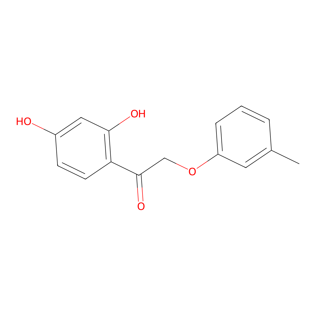 Ethanone, 1-(2,4-dihydroxyphenyl)-2-(3-methylphenoxy)- molecular structure, CAS 137987-85-0