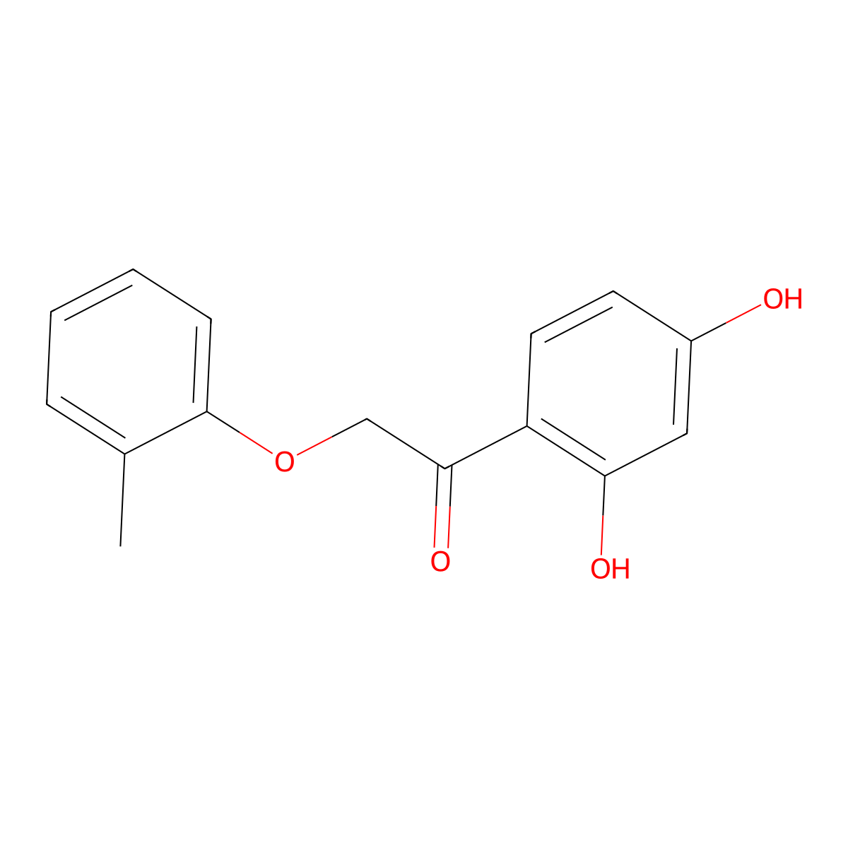 Ethanone, 1-(2,4-dihydroxyphenyl)-2-(2-methylphenoxy)- molecular structure, CAS 137987-86-1