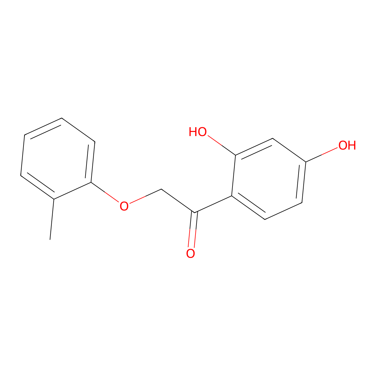 Ethanone, 1-(2,4-dihydroxyphenyl)-2-(2-methylphenoxy)- molecular structure, CAS 137987-86-1