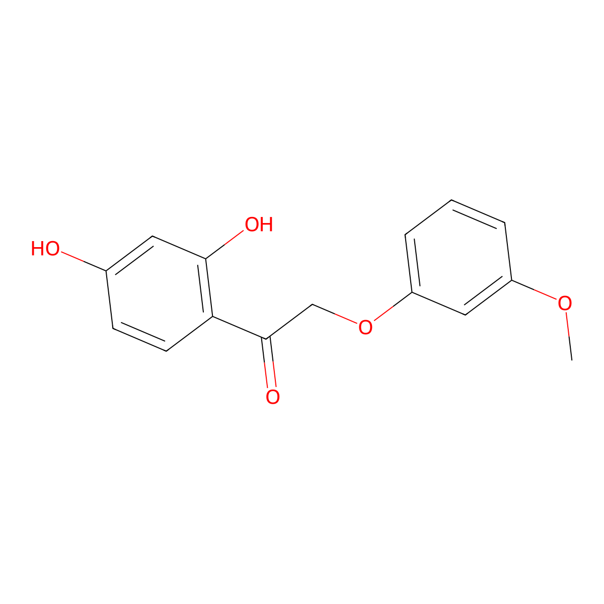 Ethanone, 1-(2,4-dihydroxyphenyl)-2-(3-methoxyphenoxy)- molecular structure, CAS 137987-87-2