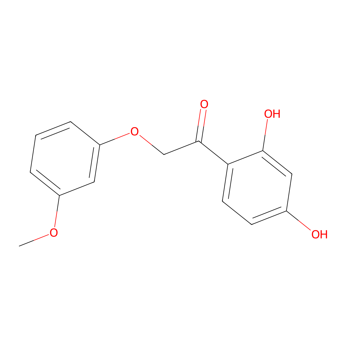 Ethanone, 1-(2,4-dihydroxyphenyl)-2-(3-methoxyphenoxy)- molecular structure, CAS 137987-87-2