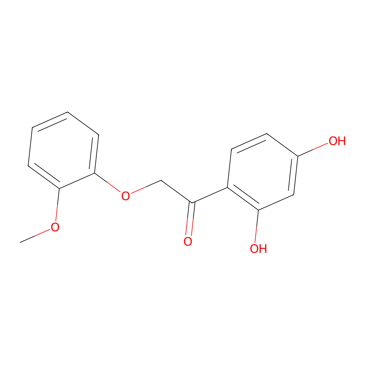 Ethanone, 1-(2,4-dihydroxyphenyl)-2-(2-methoxyphenoxy)- molecular structure, CAS 137987-88-3