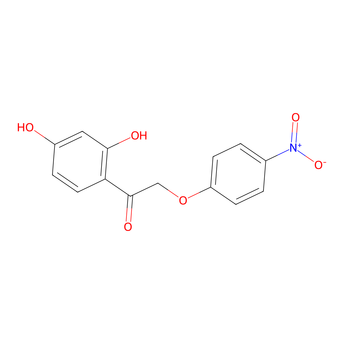 1-(2,4-Dihydroxyphenyl)-2-(4-nitrophenoxy)ethanone molecular structure, CAS 137987-89-4