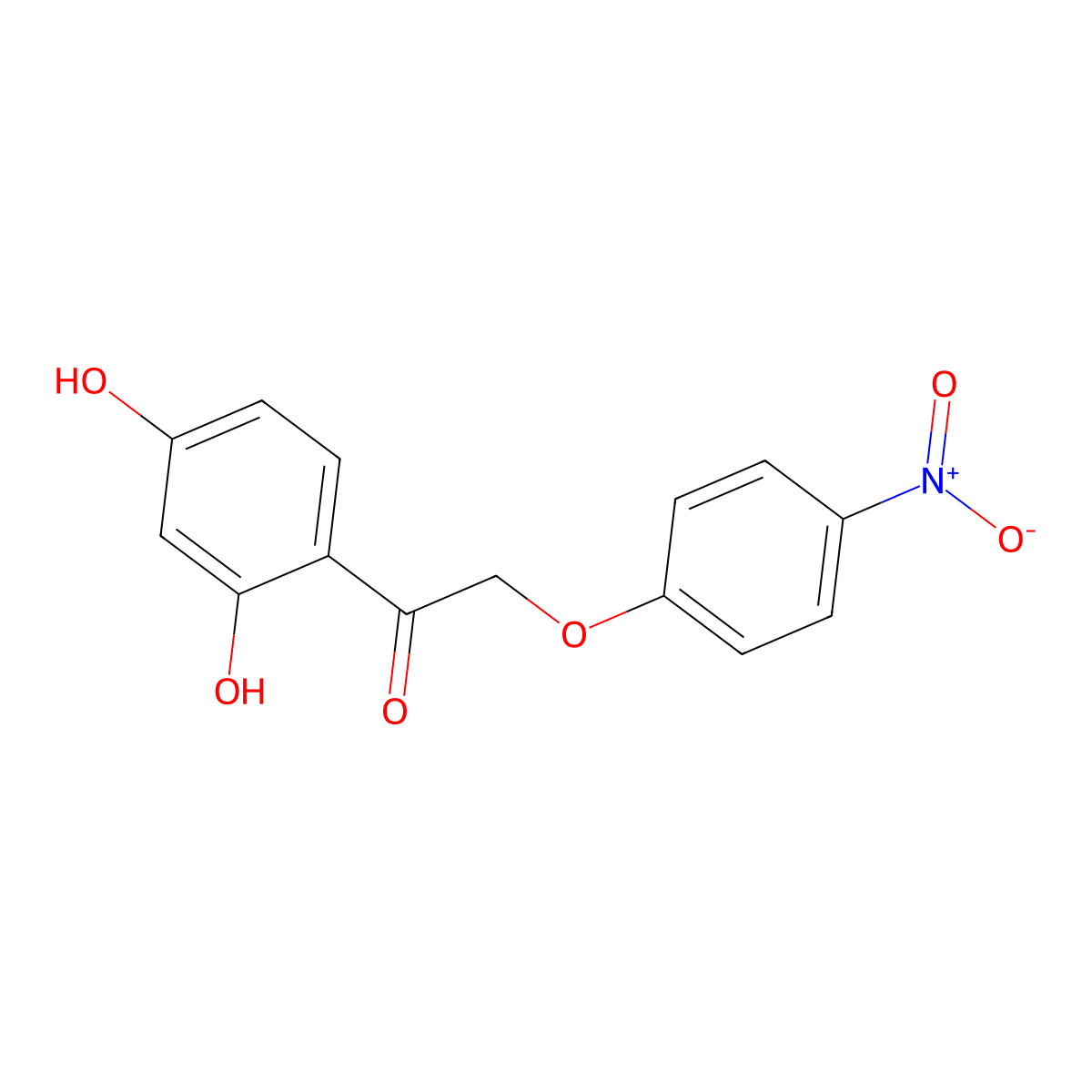1-(2,4-Dihydroxyphenyl)-2-(4-nitrophenoxy)ethanone molecular structure, CAS 137987-89-4