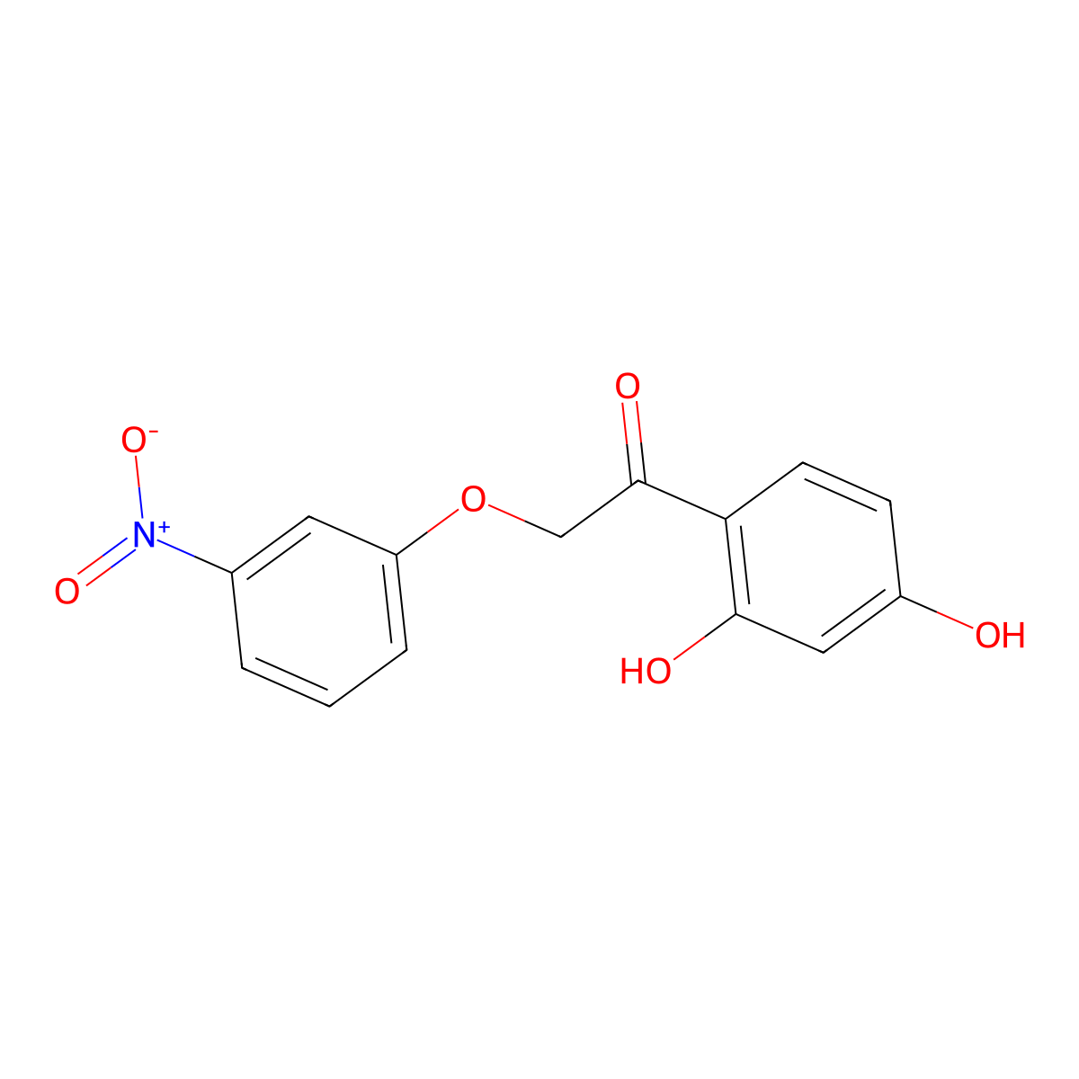 Ethanone, 1-(2,4-dihydroxyphenyl)-2-(3-nitrophenoxy)- molecular structure, CAS 137987-90-7