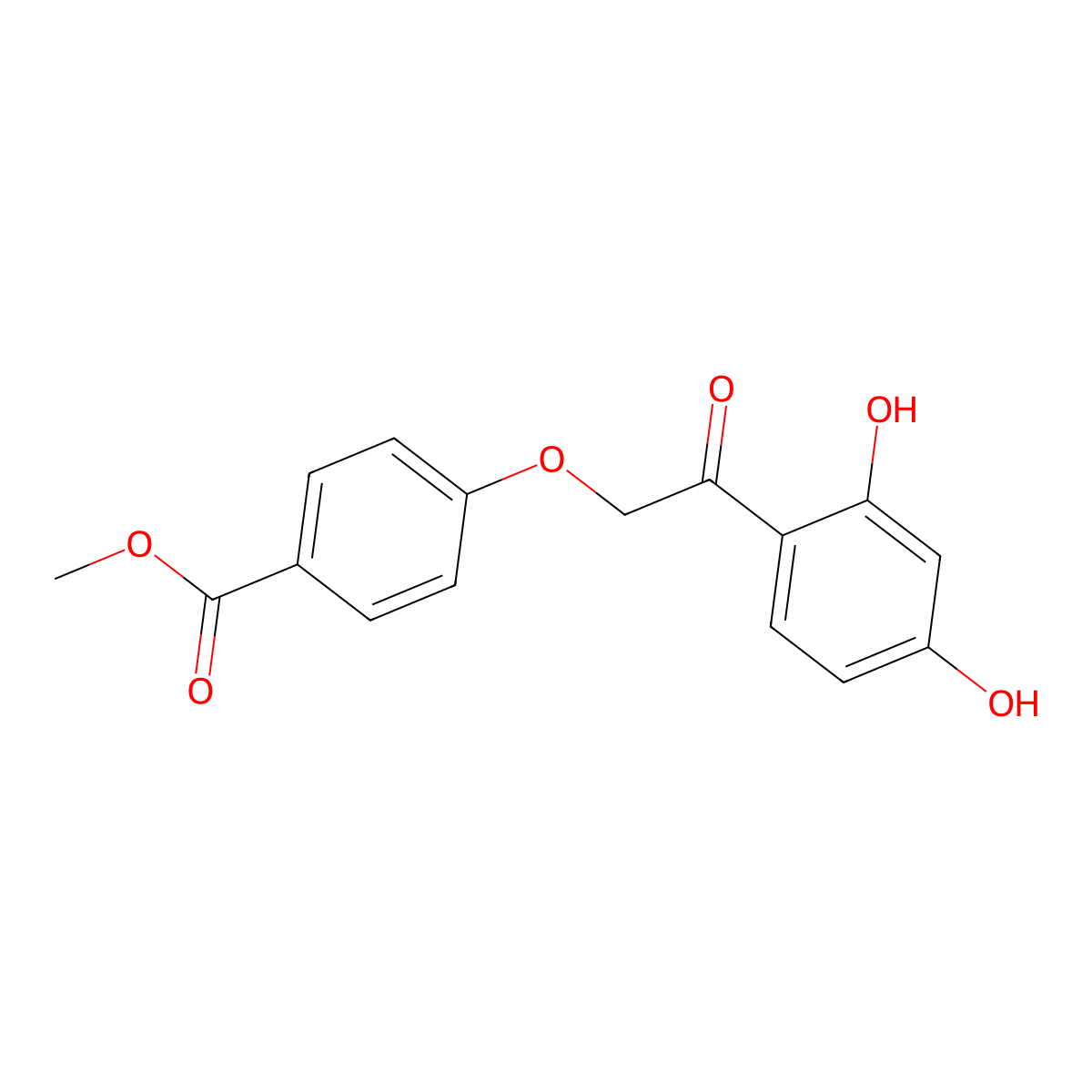 Benzoic acid, 4-(2-(2,4-dihydroxyphenyl)-2-oxoethoxy)-, methyl ester molecular structure, CAS 137987-92-9