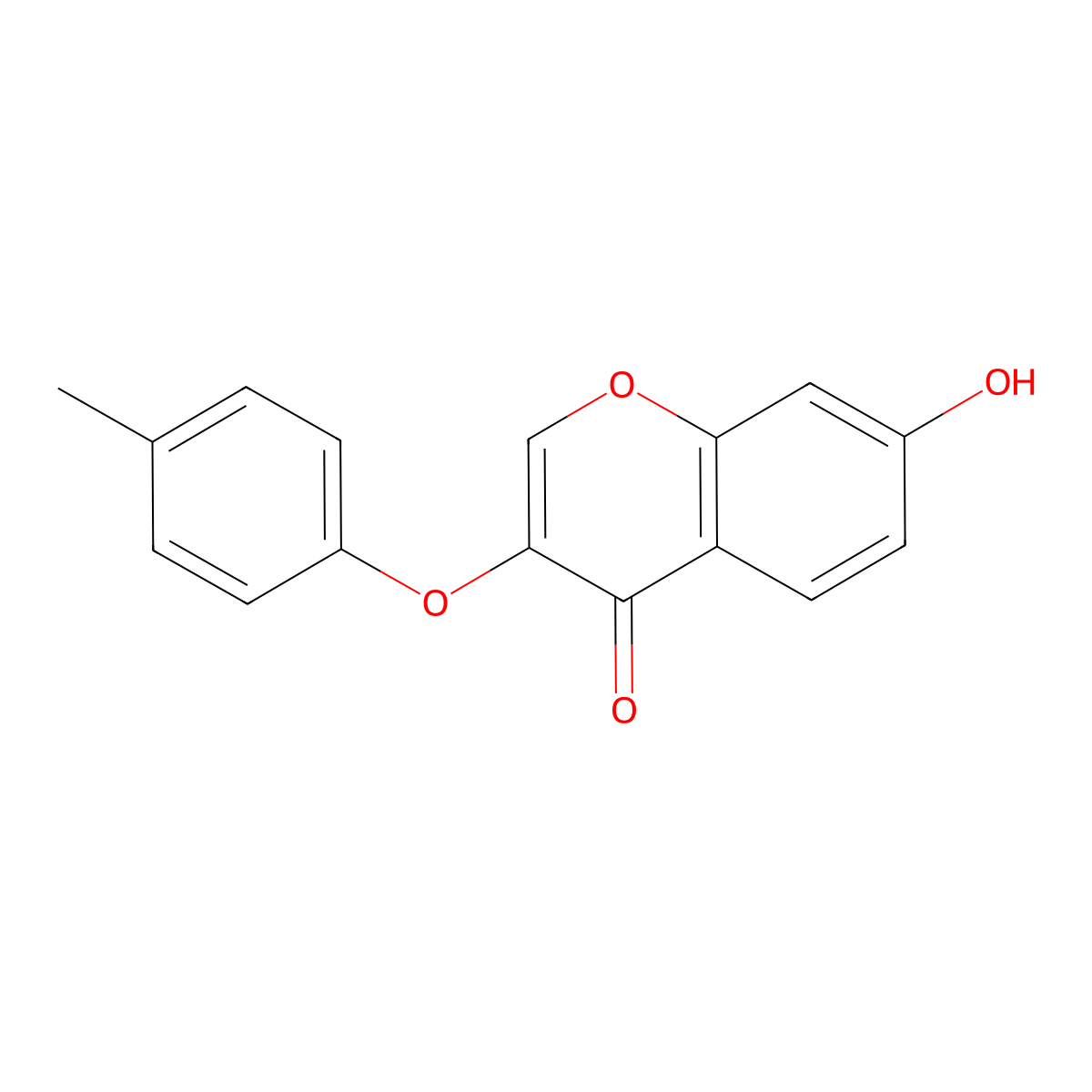 4H-1-Benzopyran-4-one, 7-hydroxy-3-(4-methylphenoxy)- molecular structure, CAS 137987-96-3