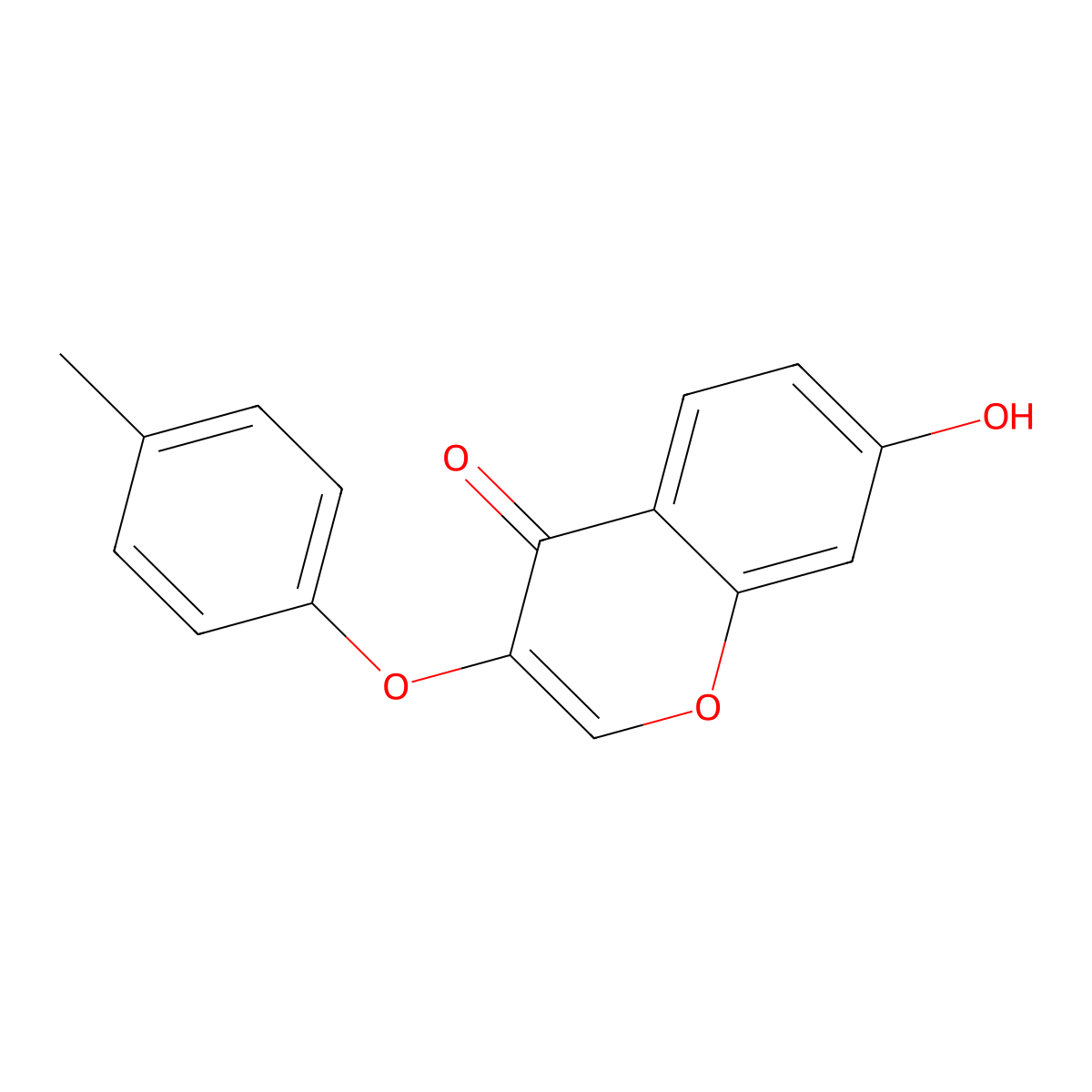 4H-1-Benzopyran-4-one, 7-hydroxy-3-(4-methylphenoxy)- molecular structure, CAS 137987-96-3