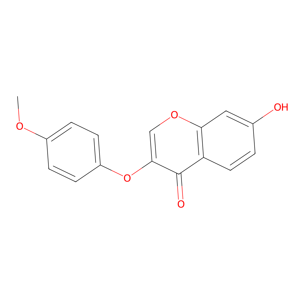4H-1-Benzopyran-4-one, 7-hydroxy-3-(4-methoxyphenoxy)- molecular structure, CAS 137987-99-6