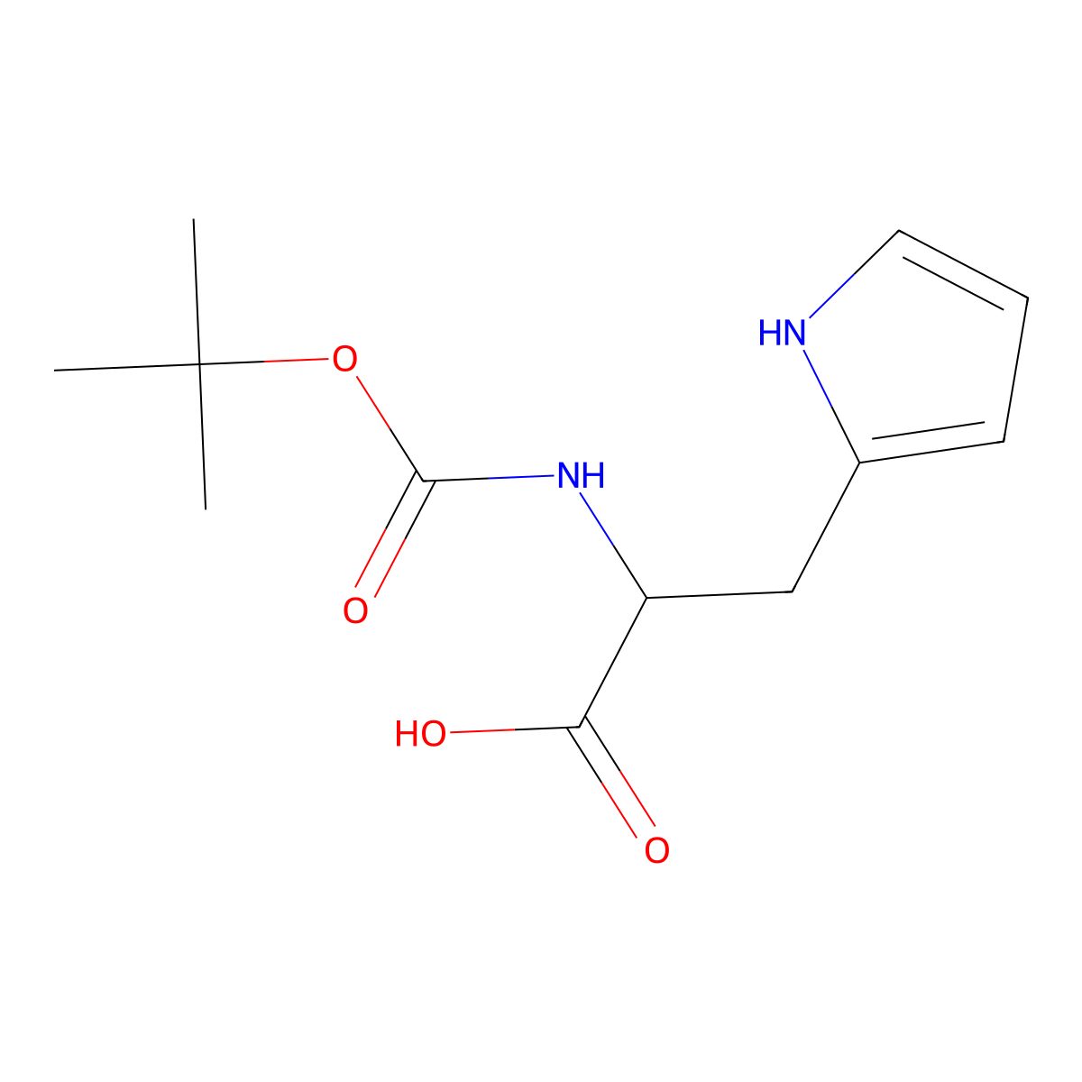2-{[(tert-butoxy)carbonyl]amino}-3-(1H-pyrrol-2-yl)propanoic acid molecular structure, CAS 1379870-15-1