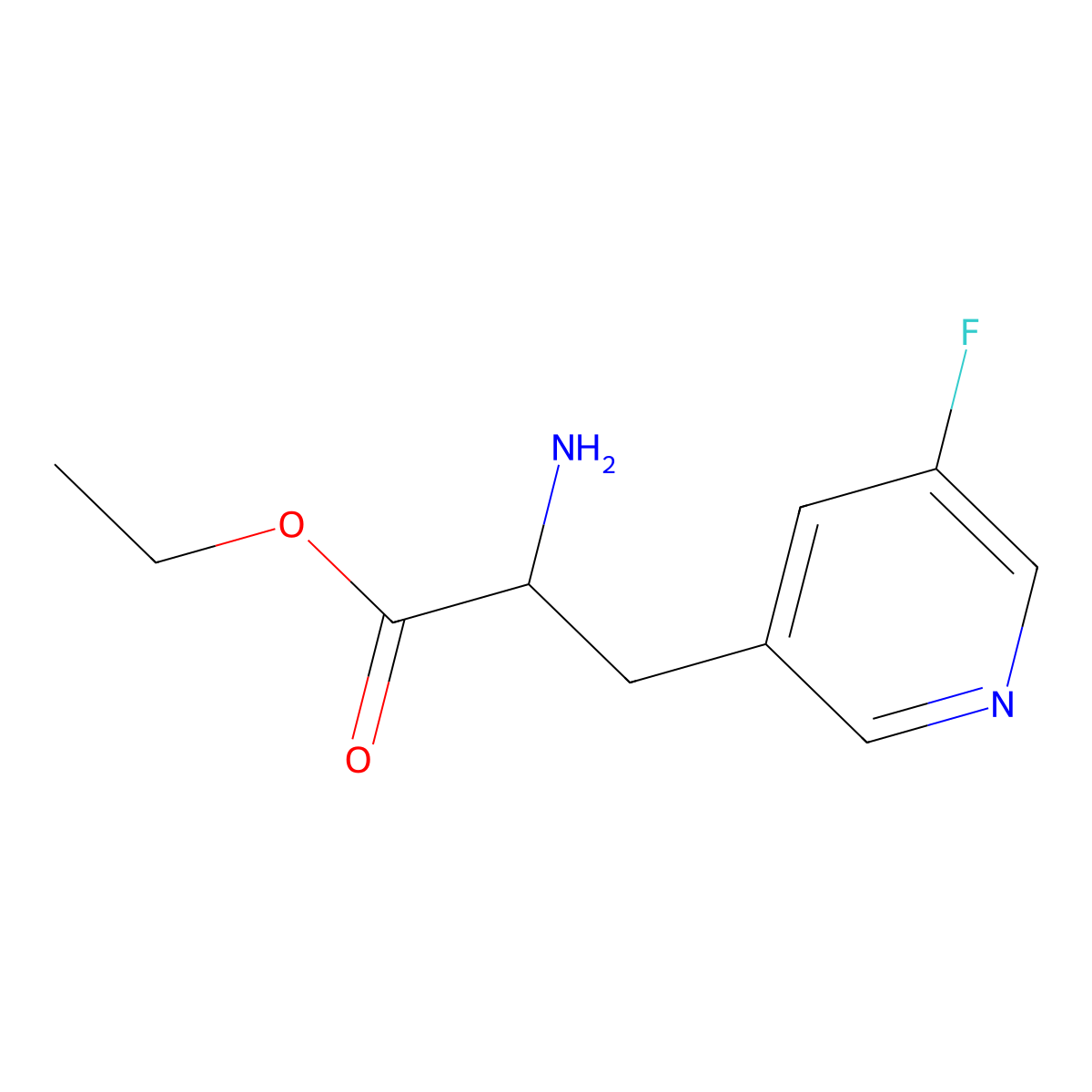 Ethyl 2-amino-3-(5-fluoropyridin-3-yl)propanoate molecular structure, CAS 1379870-27-5