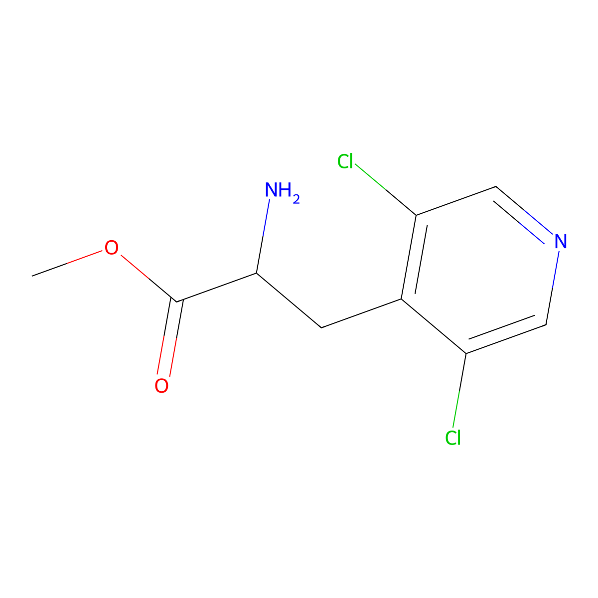 Methyl 2-amino-3-(3,5-dichloropyridin-4-yl)propanoate molecular structure, CAS 1379873-42-3