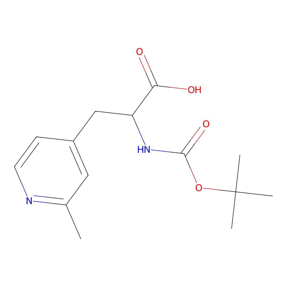 2-{[(Tert-butoxy)carbonyl]amino}-3-(2-methylpyridin-4-yl)propanoic acid molecular structure, CAS 1379873-77-4