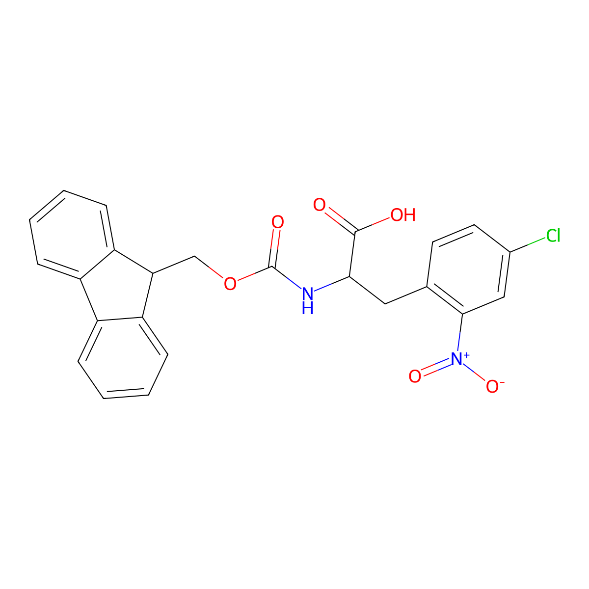 3-(4-chloro-2-nitrophenyl)-2-({[(9H-fluoren-9-yl)methoxy]carbonyl}amino)propanoic acid molecular structure, CAS 1379874-53-9