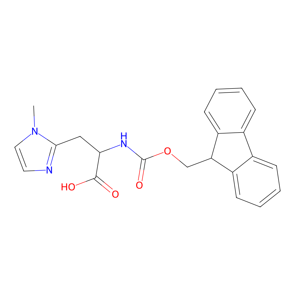 2-(([(9H-Fluoren-9-yl)methoxy]carbonyl)amino)-3-(1-methyl-1h-imidazol-2-yl)propanoic acid molecular structure, CAS 1379875-60-1