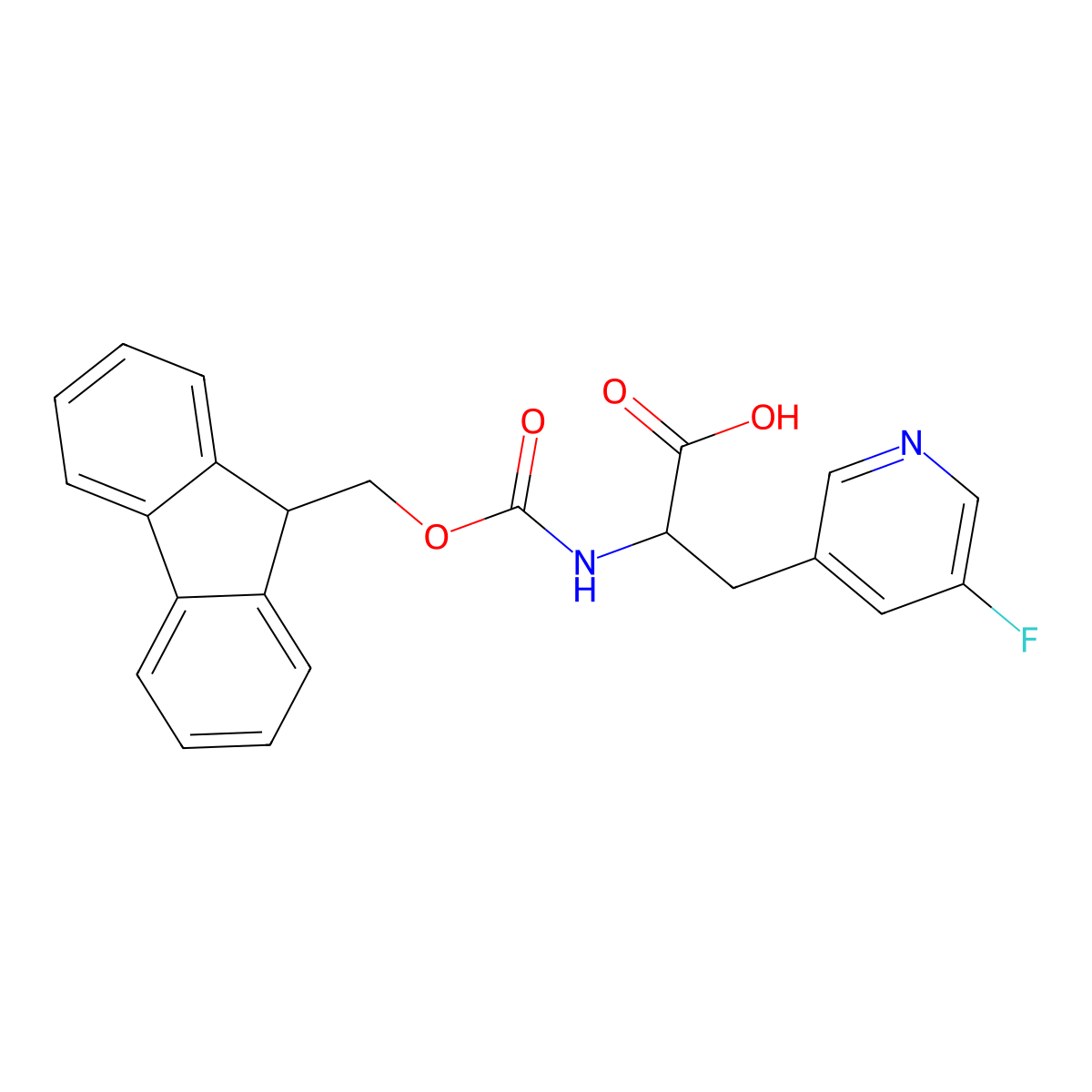 2-({[(9H-fluoren-9-yl)methoxy]carbonyl}amino)-3-(5-fluoropyridin-3-yl)propanoic acid molecular structure, CAS 1379878-83-7