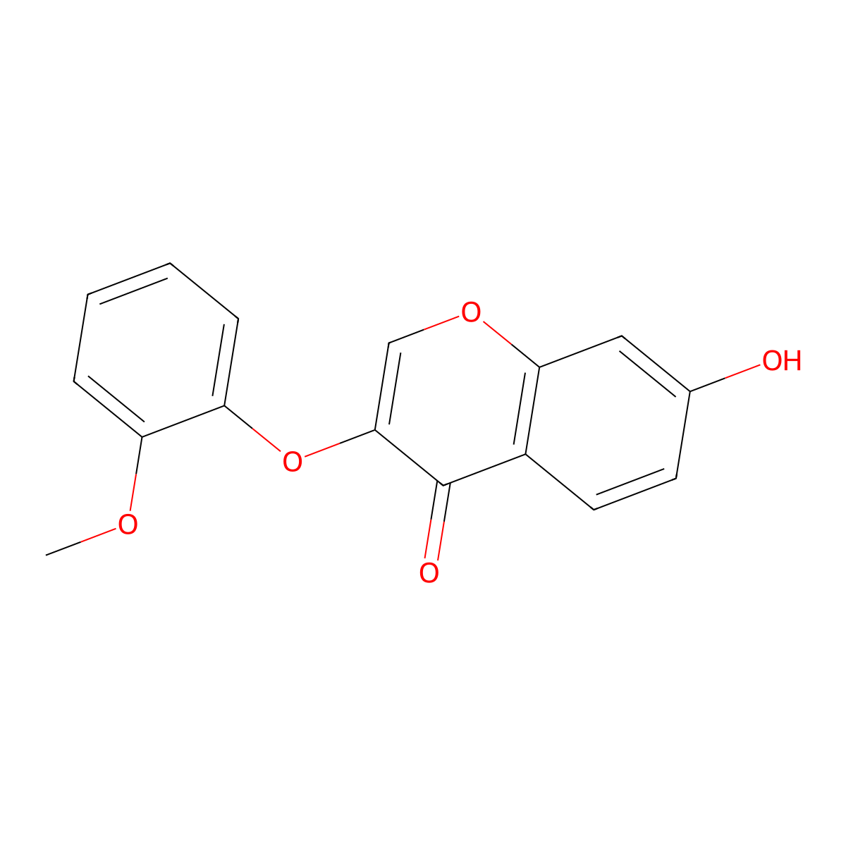 4H-1-Benzopyran-4-one, 7-hydroxy-3-(2-methoxyphenoxy)- molecular structure, CAS 137988-01-3