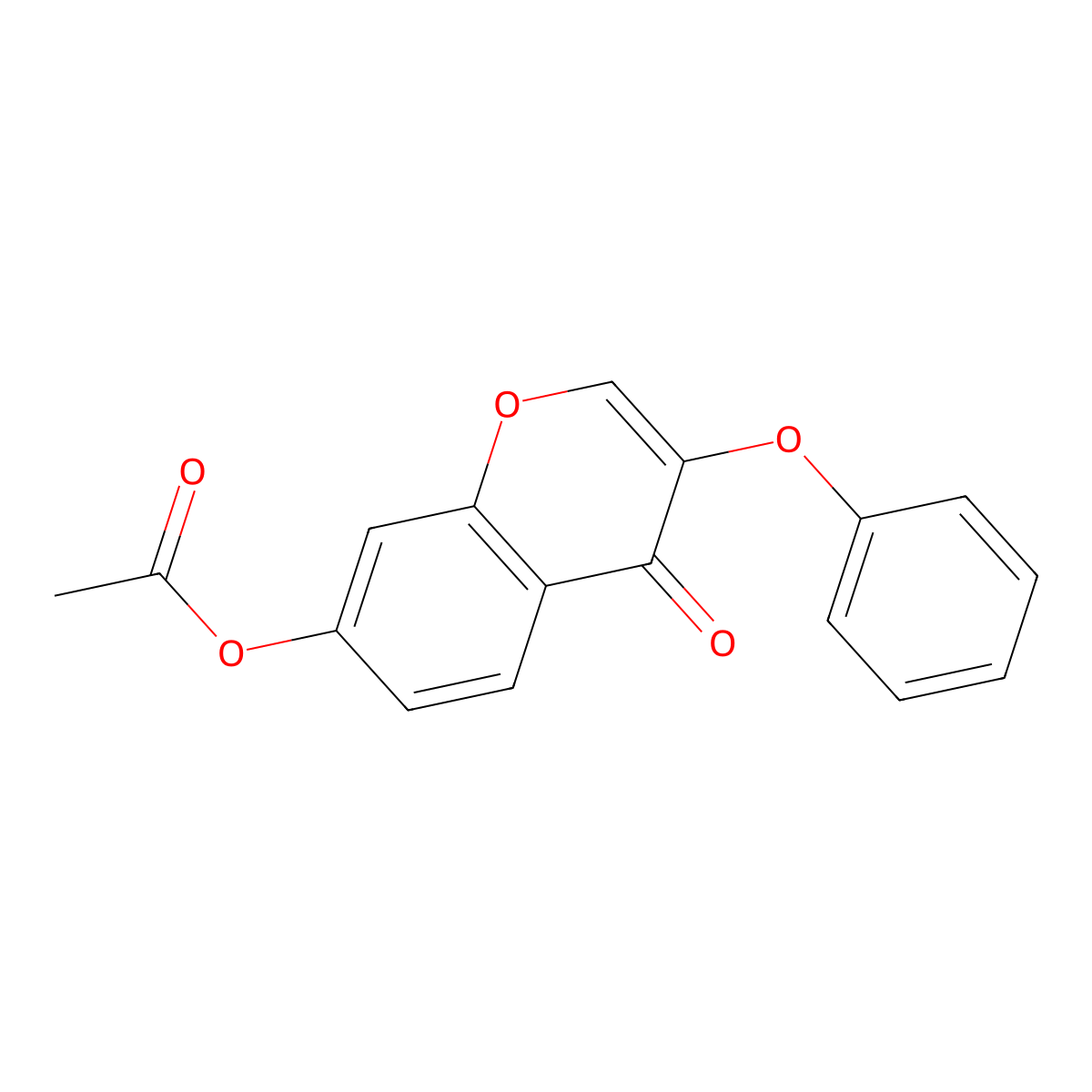 4H-1-Benzopyran-4-one, 7-(acetyloxy)-3-phenoxy- molecular structure, CAS 137988-07-9