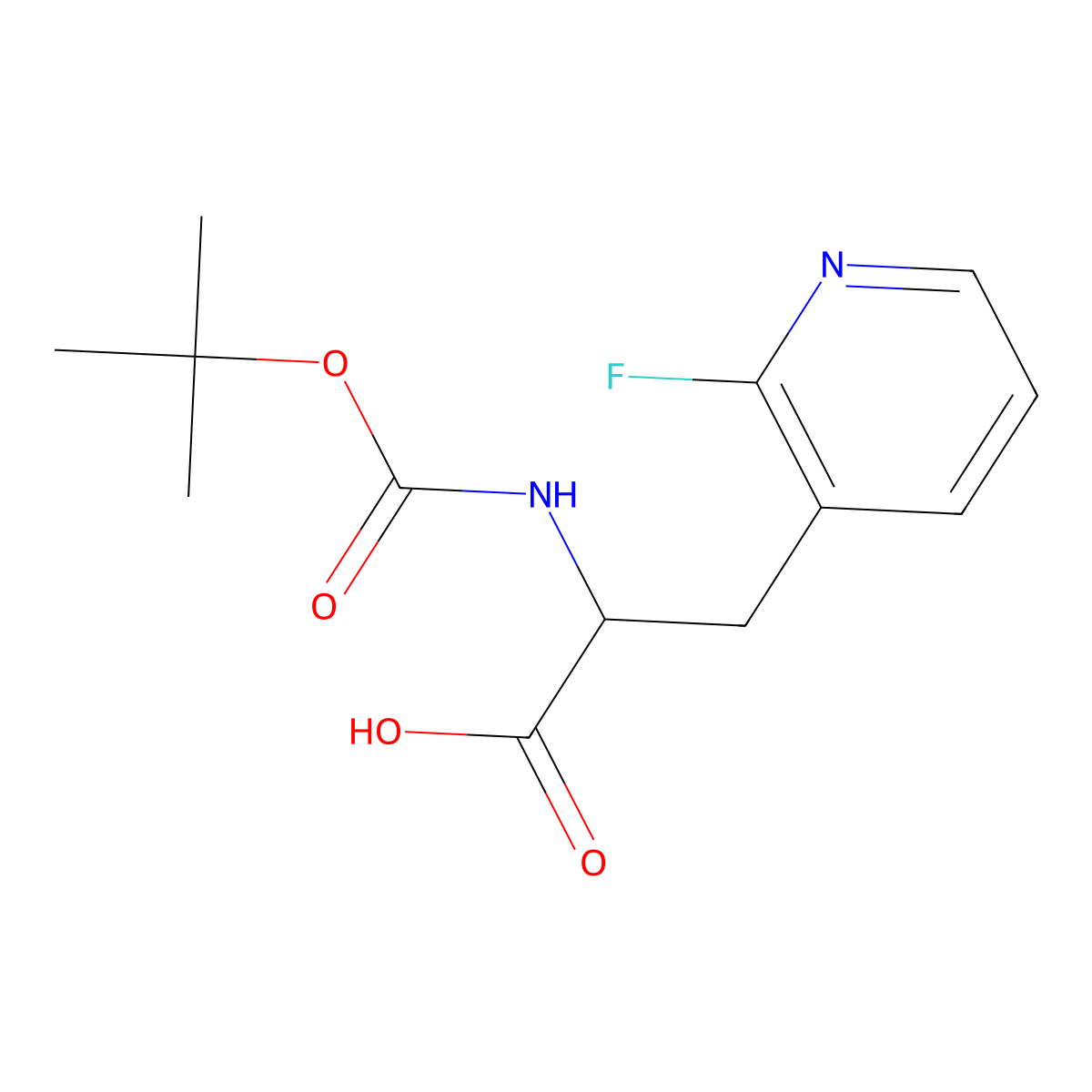 2-{[(Tert-butoxy)carbonyl]amino}-3-(2-fluoropyridin-3-yl)propanoicacid molecular structure, CAS 1379880-67-7