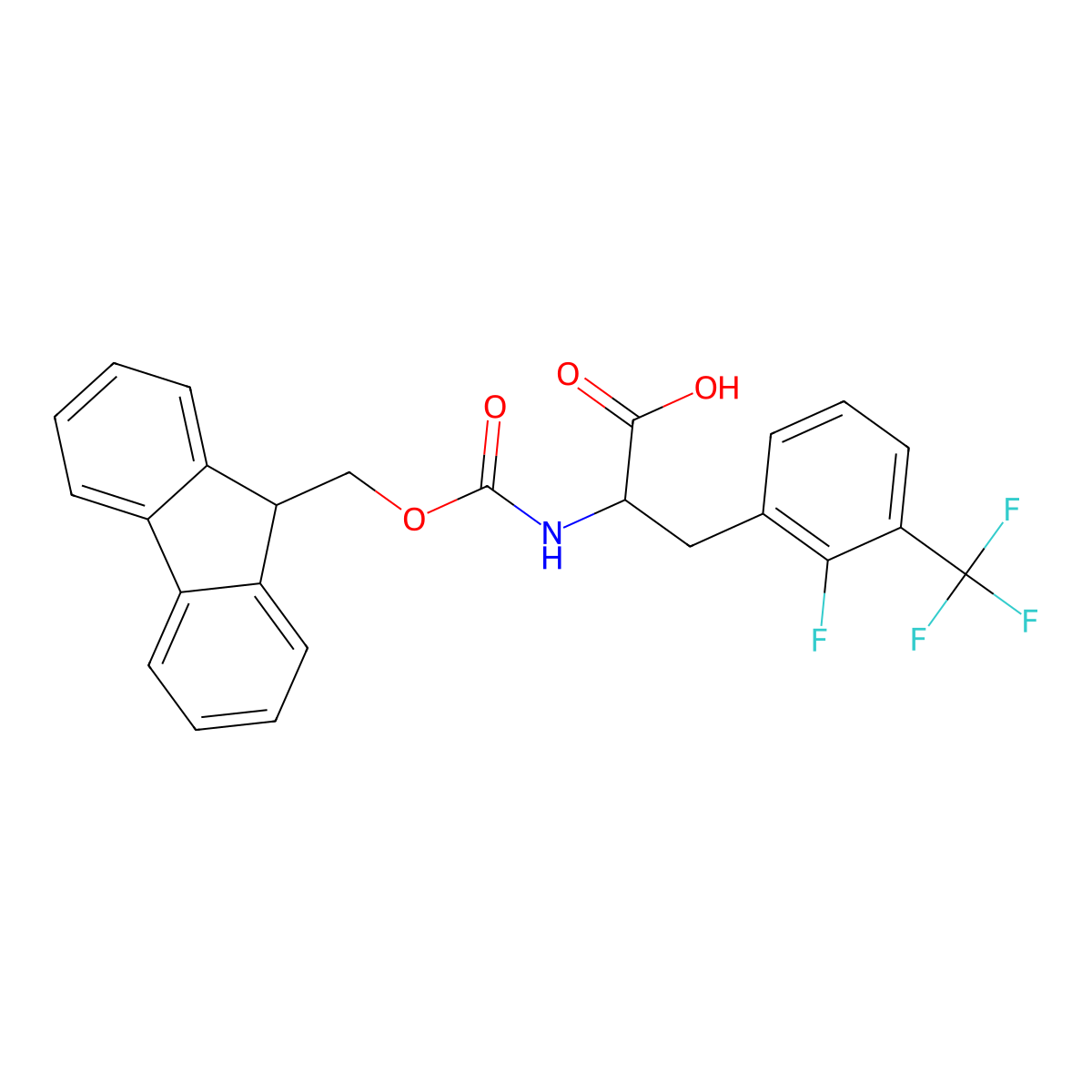 2-({[(9H-fluoren-9-yl)methoxy]carbonyl}amino)-3-[2-fluoro-3-(trifluoromethyl)phenyl]propanoic acid molecular structure, CAS 1379880-73-5