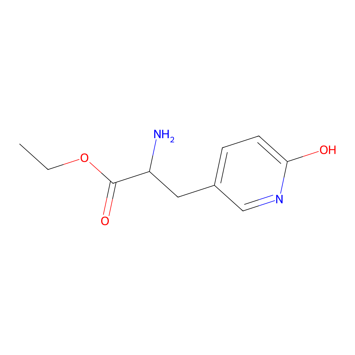 Ethyl 2-amino-3-(6-hydroxypyridin-3-YL)propanoate molecular structure, CAS 1379886-43-7
