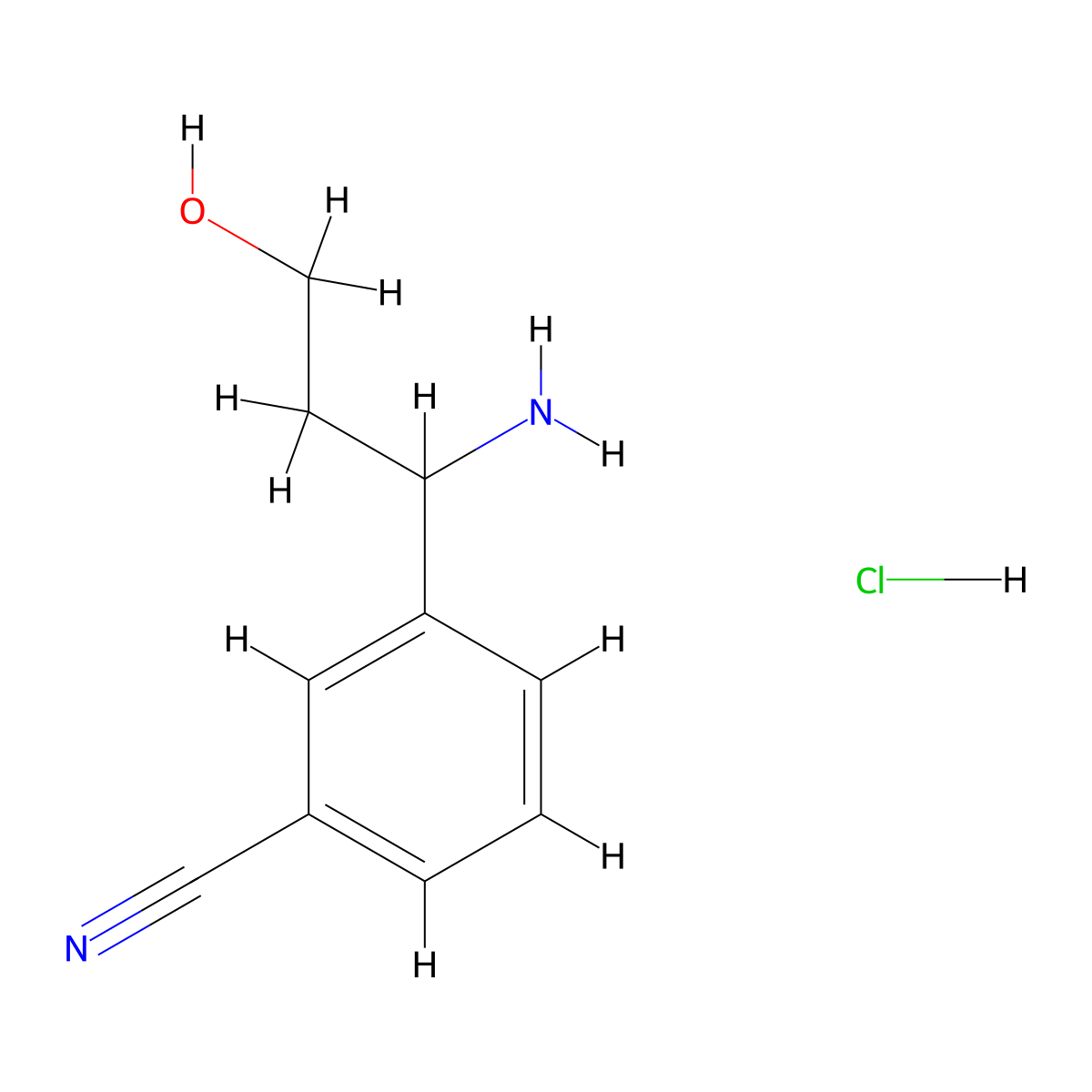 3-(1-Amino-3-hydroxypropyl)benzonitrile hydrochloride molecular structure, CAS 1379887-93-0