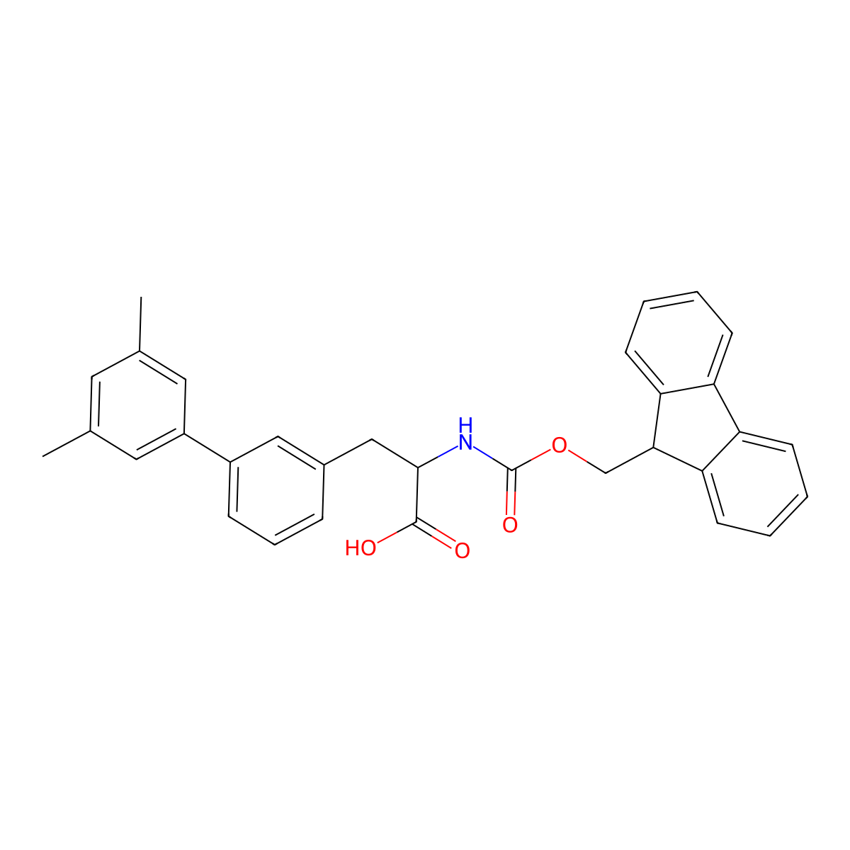 Fmoc-3-(3,5-dimethylphenyl)-DL-phenylalanine molecular structure, CAS 1379887-97-4