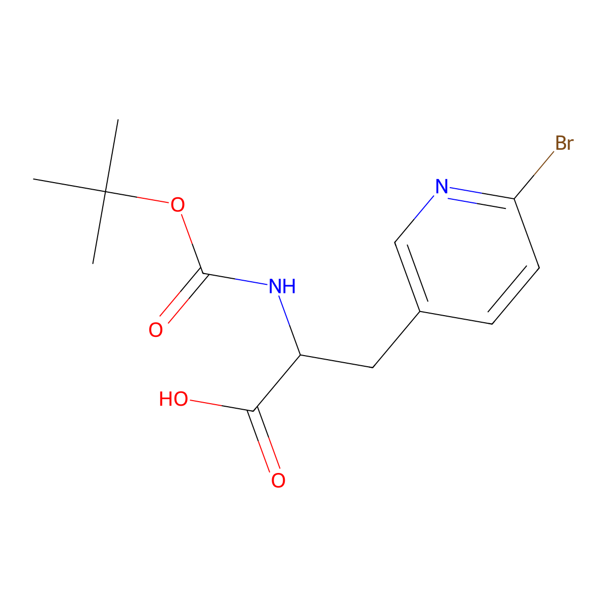 3-(6-Bromopyridin-3-yl)-2-{[(tert-butoxy)carbonyl]amino}propanoic acid molecular structure, CAS 1379891-42-5