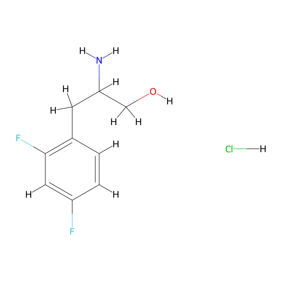 2-Amino-3-(2,4-difluoro-phenyl)-propan-1-ol hydrochloride molecular structure, CAS 1379892-25-7