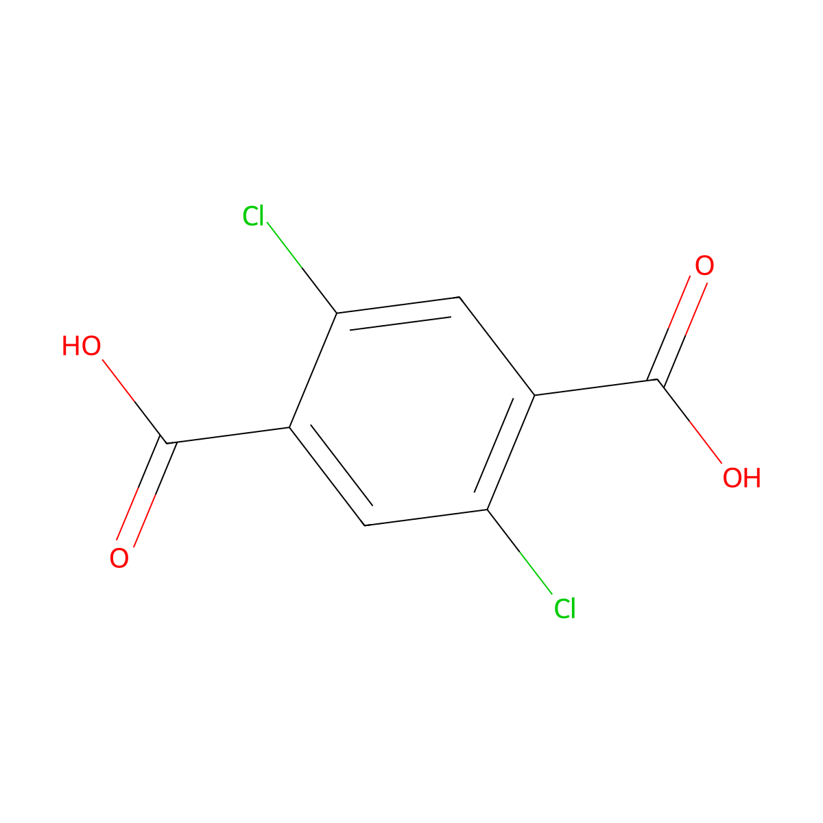 1,4-Benzenedicarboxylic acid, 2,5-dichloro- molecular structure, CAS 13799-90-1