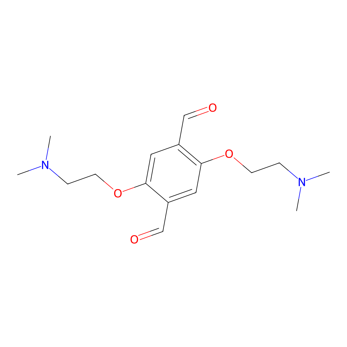 2,5-Bis[2-(dimethylamino)ethoxy]-1,4-benzenedicarboxaldehyde molecular structure, CAS 1379909-22-4