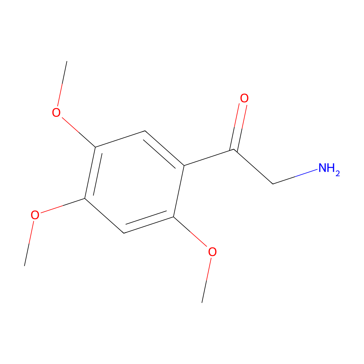 2-Amino-1-(2,4,5-trimethoxyphenyl)ethan-1-one molecular structure, CAS 1379915-16-8