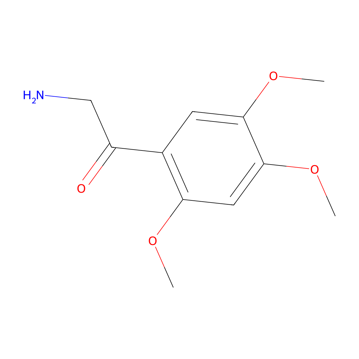 2-Amino-1-(2,4,5-trimethoxyphenyl)ethan-1-one molecular structure, CAS 1379915-16-8