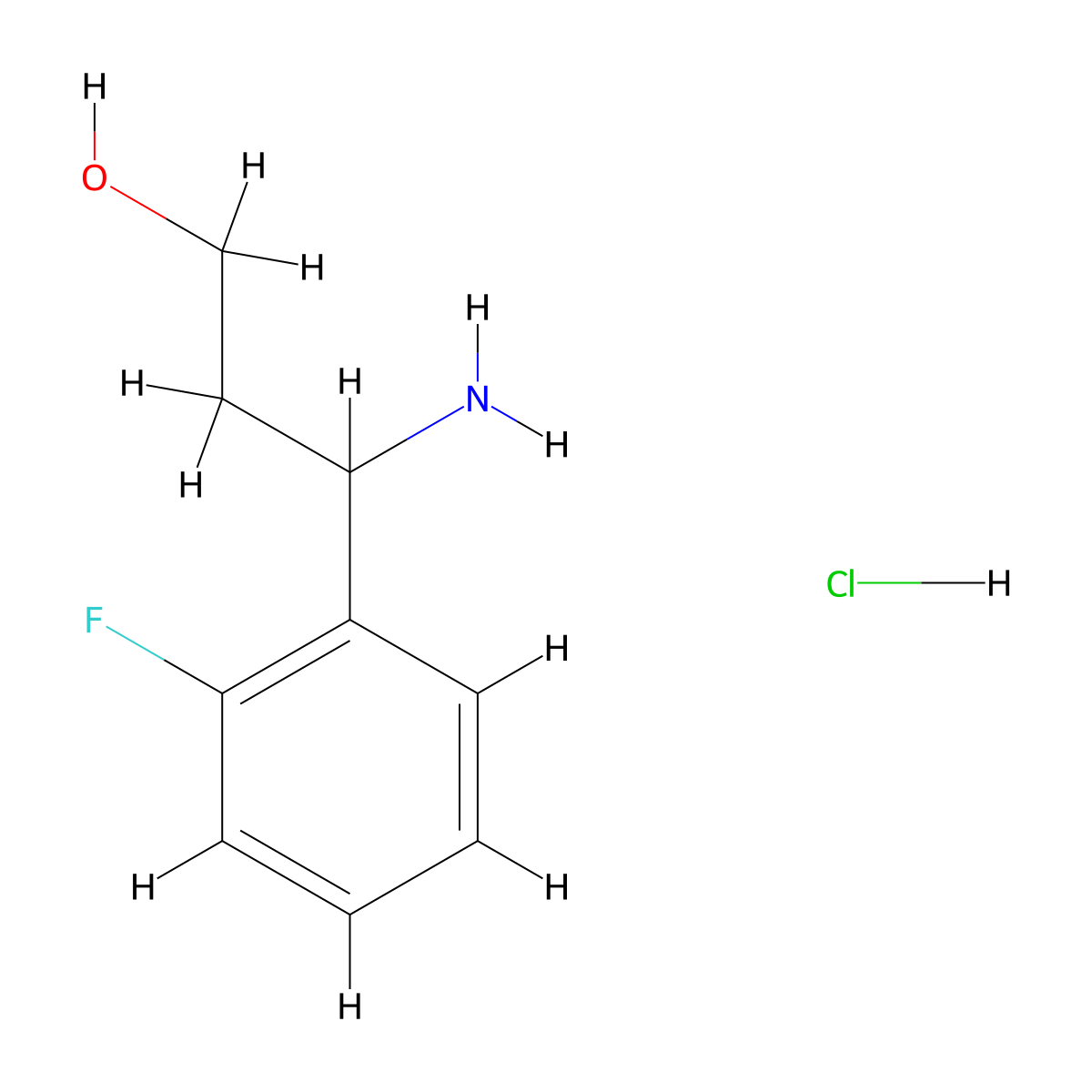 3-Amino-3-(2-fluorophenyl)propan-1-ol hydrochloride molecular structure, CAS 1379915-20-4
