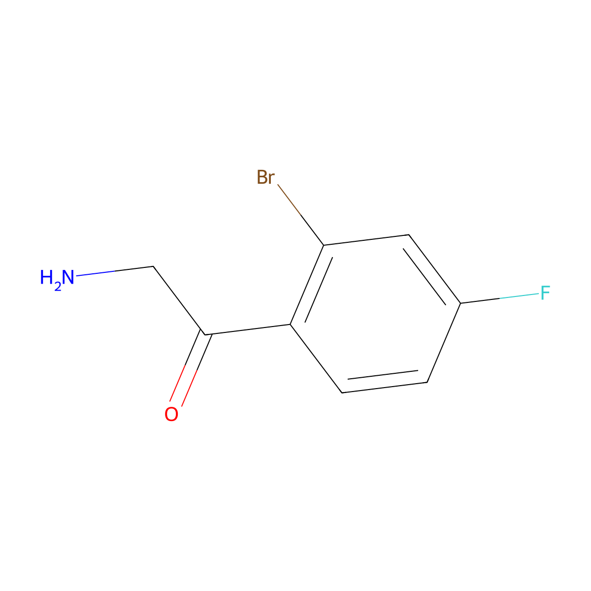 2-Amino-1-(2-bromo-4-fluorophenyl)ethan-1-one molecular structure, CAS 1379926-18-7